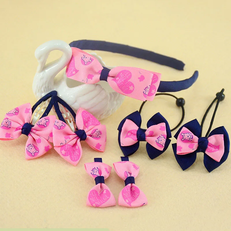 7 шт./компл. Детские Аксессуары Hairband заколки для волос резинка девочек Прекрасный