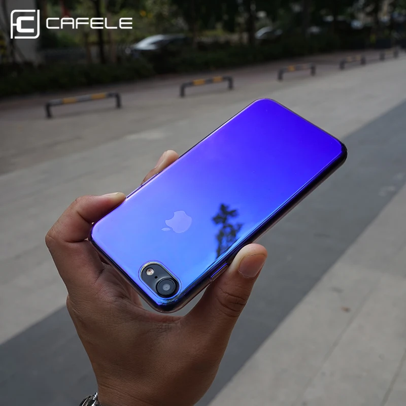 CAFELE Случаи Телефона Для iphone 6 6s 7 Роскошные Аврора Градиент Color Transparent Case For Глазурь