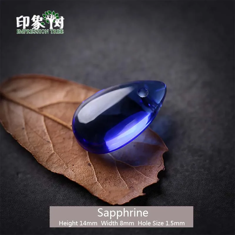 Sapphrine 10pcs Стеклянные кабошоны в форме капли, 10 шт., 14х8 мм, элегантные подвески ручной работы для ожерелья, фурнитура для самостоятельного изготовления ювелирных украшений, модель 16014 - Цвет: Sapphrine 10pcs