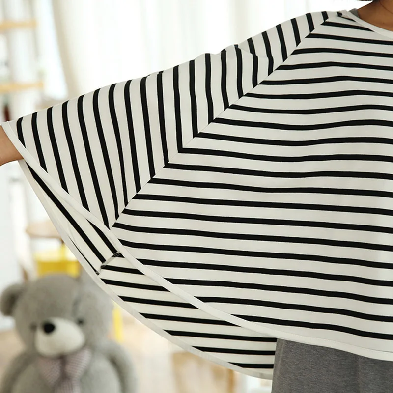 Pregnant Women Outdoors Nursing Covers Breathable Breastfeeding Cotton Feeding Cover Striped Feeding Apron Scarf T0892 images - 6