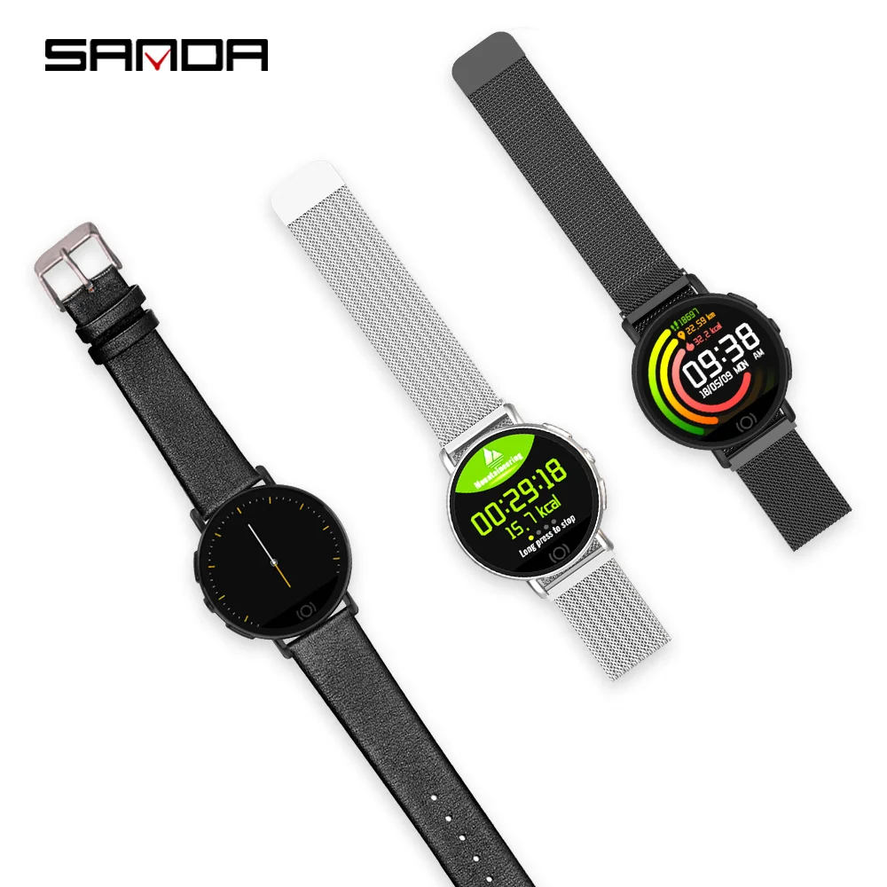 SANDA Смарт часы для Android iOS Бизнес Мужчины Bluetooth Smartwatch монитор сердечного ритма