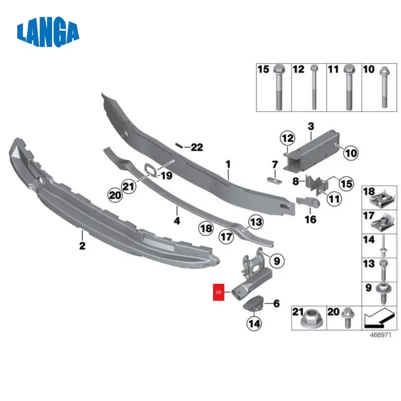 Деформационный элемент для переднего и бампера BMW F22 F30 F31 OEM: 51117266194 справа |