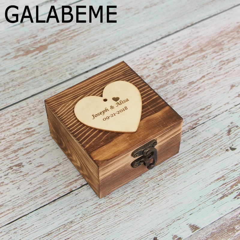 Свадебное кольцо Galabeme с выгравированным деревянным корпусом индивидуальная