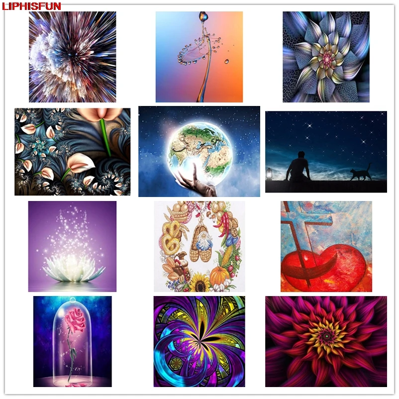 

5D Full Drill Diy Diamond Painting Cross Stitch Resin Square/round Diamond Embroidery Home Decoration fantasy flower art earth