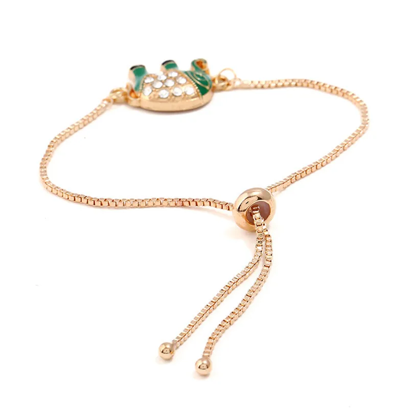 GS Dainty Lucky оригами зеленые браслеты со слоном для женщин цепочка из нержавеющей