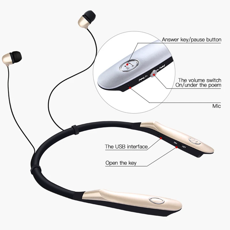 Новый hbs-900s hbs 900 S Беспроводной шейным гарнитура спорта стерео наушники-вкладыши
