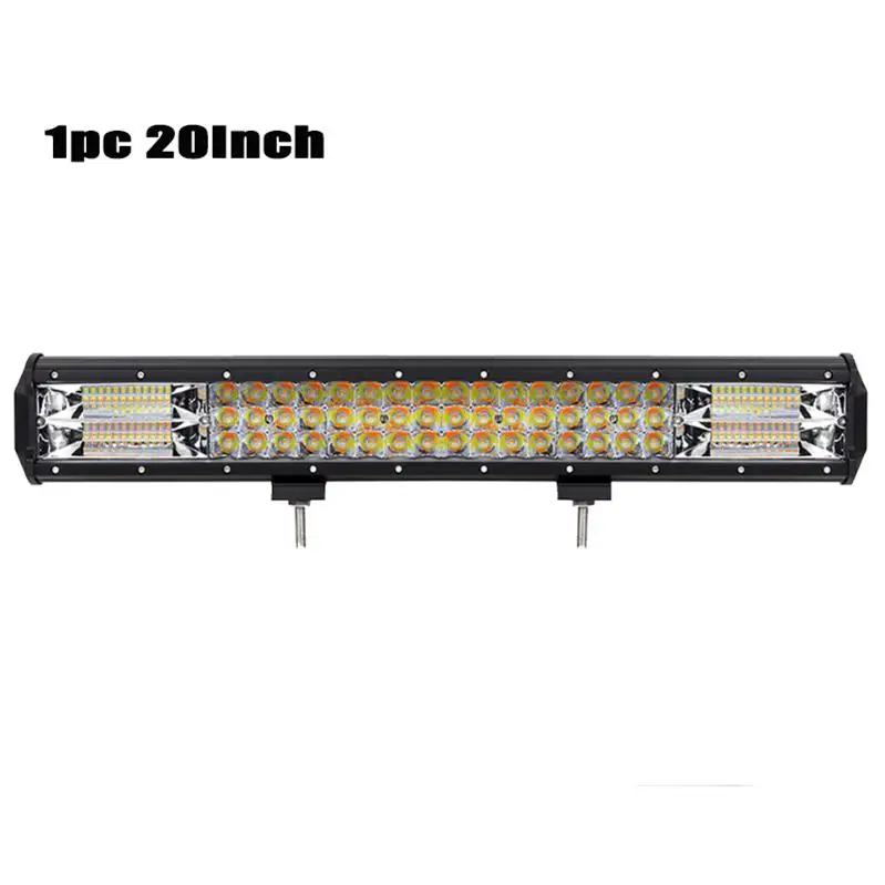 1x20inch Светодиодный светильник Бар Offroad 4x4 4-23 дюймов 7D рабочий светильник Янтарный Белый Двойной Цвет стробоскопическая вспышка для автомобиля Трактор Лодка 4WD внедорожник ATV 12V 24V - Цвет: 1x20inch