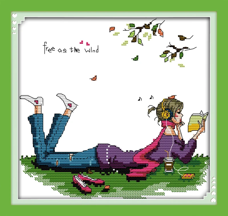 

Набор для вышивки крестиком Free as the wind, мультяшный Набор для вышивки крестиком 11 карат, рукоделие ручной работы и рукоделия