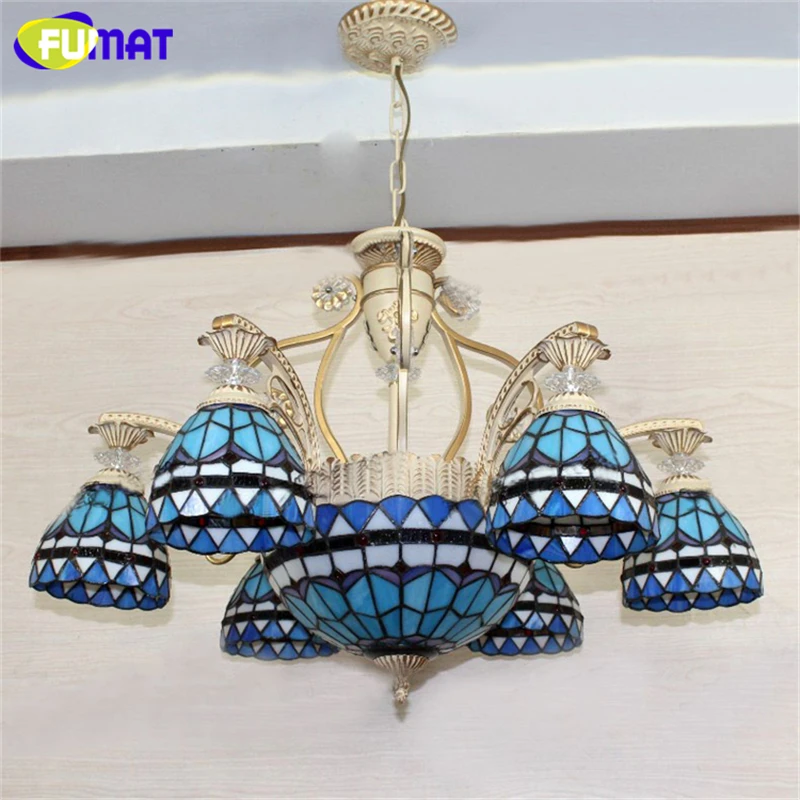 Подвесной светильник FUMAT Tiffany винтажный стеклянный в европейском стиле