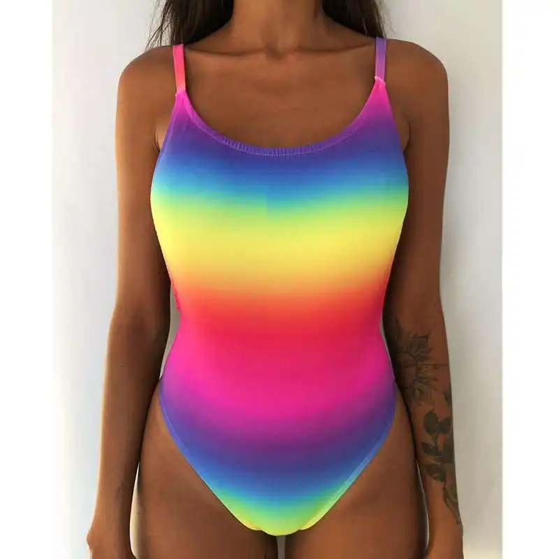 NEW Summer Mujer Women Padded Bikini Set Brazilian Monokini Printed Colorful Ruffle Swimwear Swimsuit Bathing Suit Maillot Femme | Спорт и