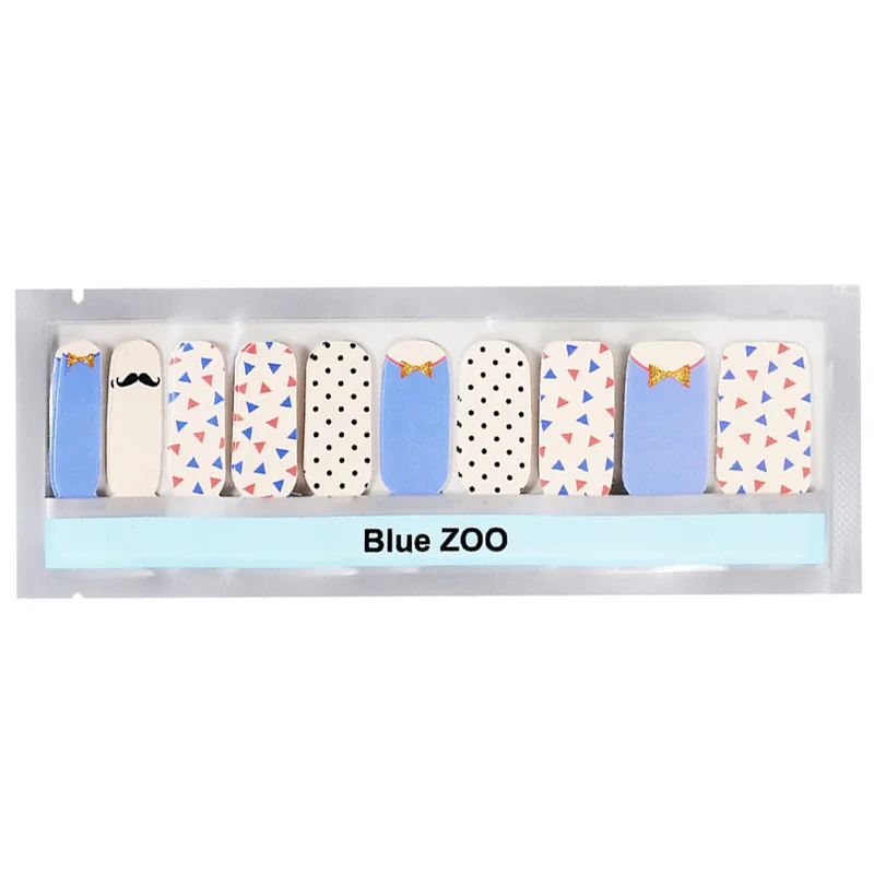 20 шт/лист узоры для Ногтей Полное покрытие цветной дизайн ногтей наклейки лак