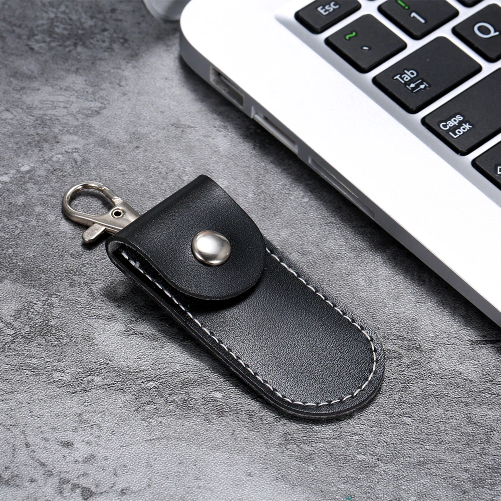Кожаные сумки для хранения U Disk защитный чехол USB флеш накопителя ручки черные
