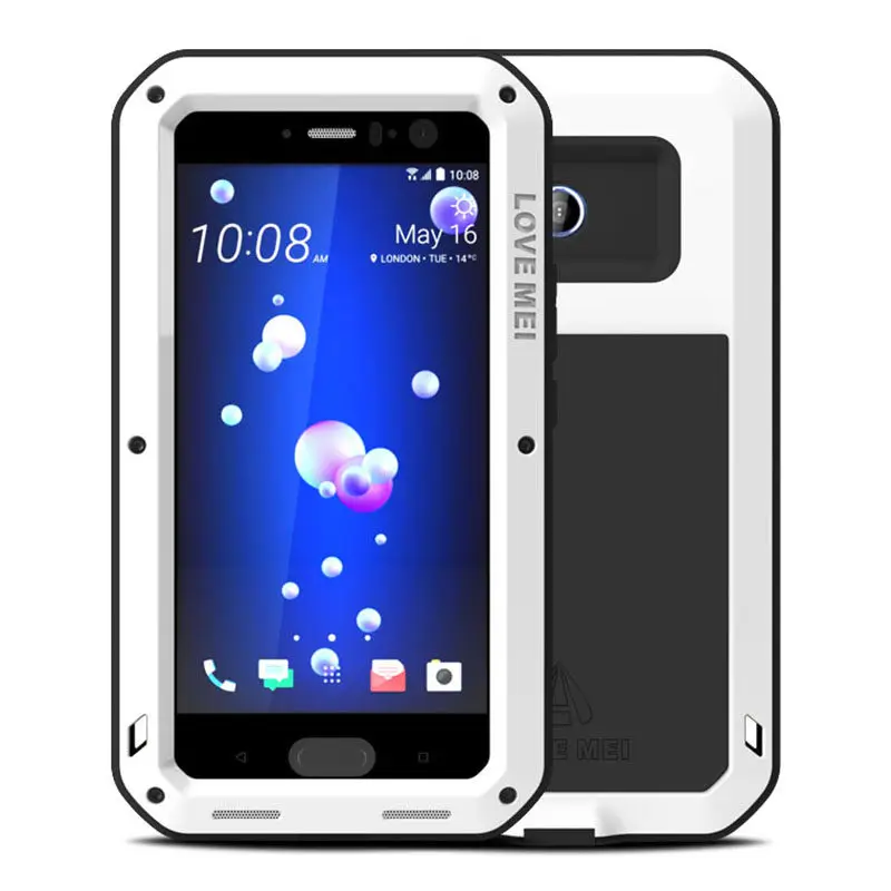 Original Lovemei For HTC U11 5.5inch Case Aluminum + Gorilla Glass Drop Water proof Cover U-3w U-1w |