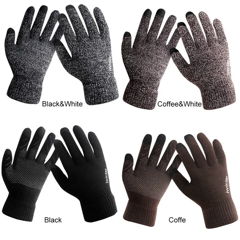 

Knitted Touch Screen Cycling Skiing Gloves Autumn Winter Popular Full Finger Men Women Thermal Warm Windproof Anti-slip Gloves