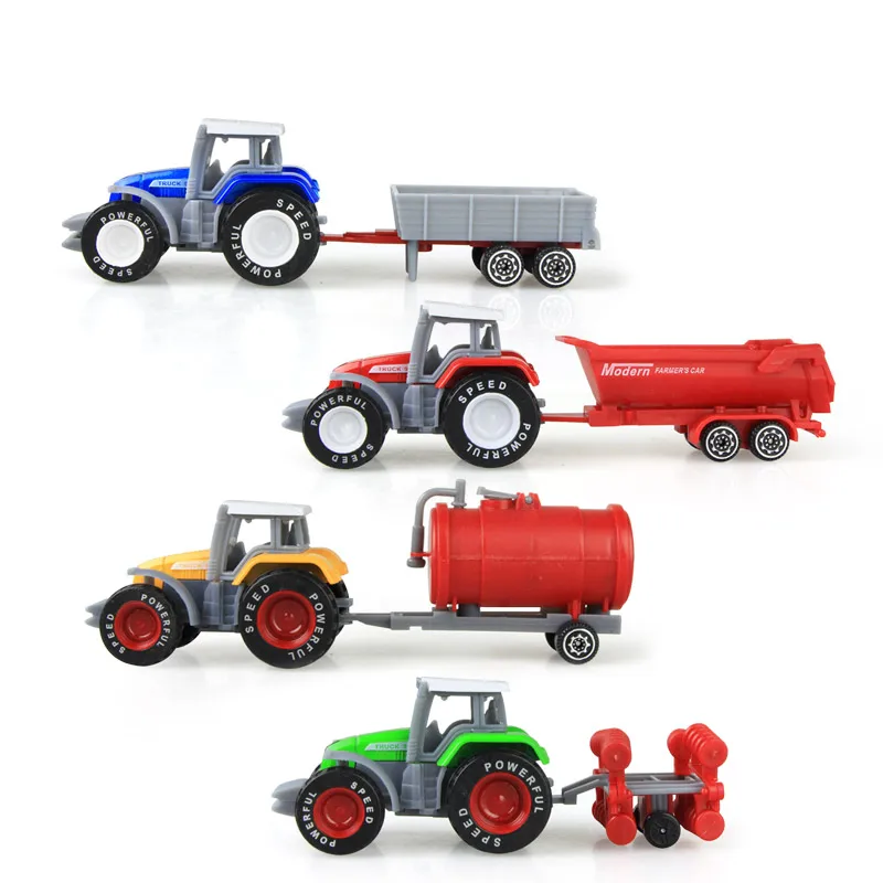 4pcs COOLPLAY 4 шт./компл. литья под давлением сплав инженерной автомобиль игрушечный Трактор Модель фермы ремень автомобиля мальчик игрушечный автомобиль Модель Дети День святого Валентина подарки на день рождения - Цвет: 4pcs