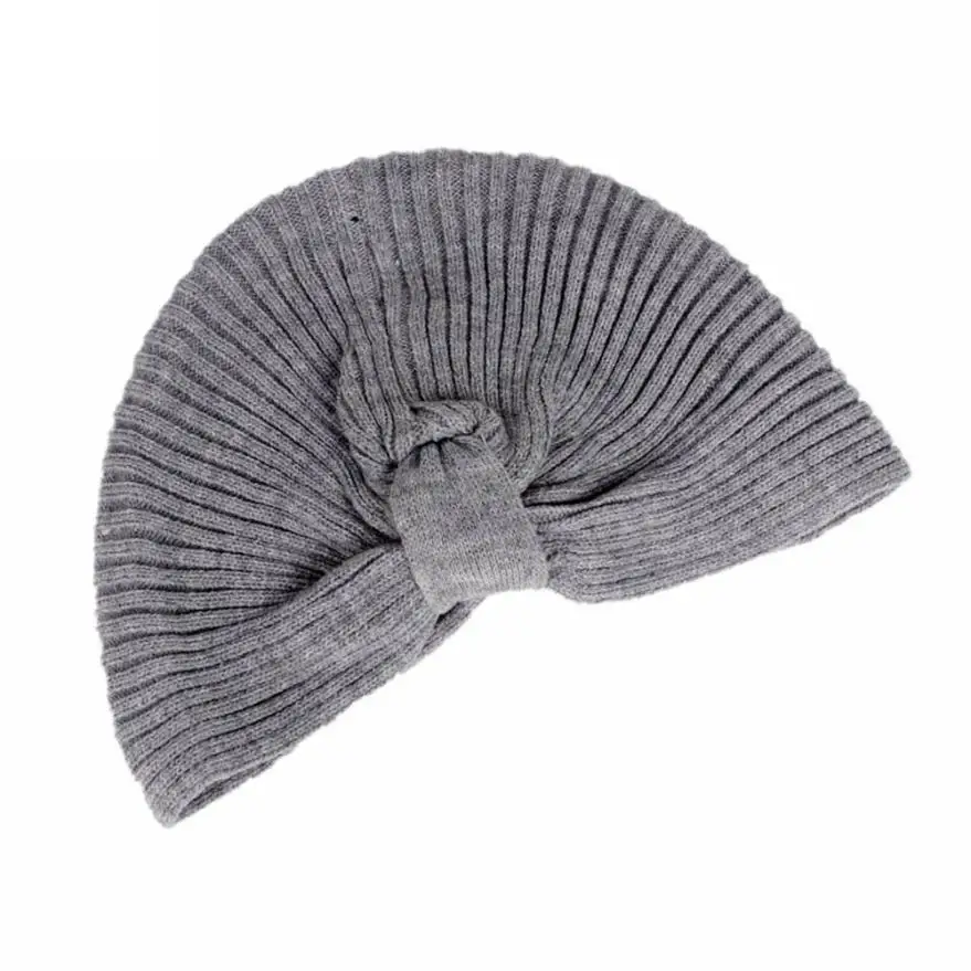 Gray Женские шапки с раком Skullies, женская зимняя вязаная шапка в стиле ретро, шапка с тюрбаном и полями, зимние шапки с ворсом для женщин, женская шапка - Цвет: Gray