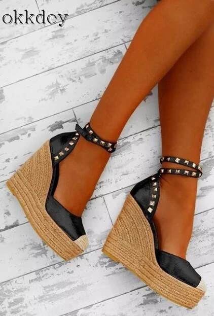 Zapatos de mujer/Новые модные пикантные туфли хит продаж женские босоножки на танкетке с
