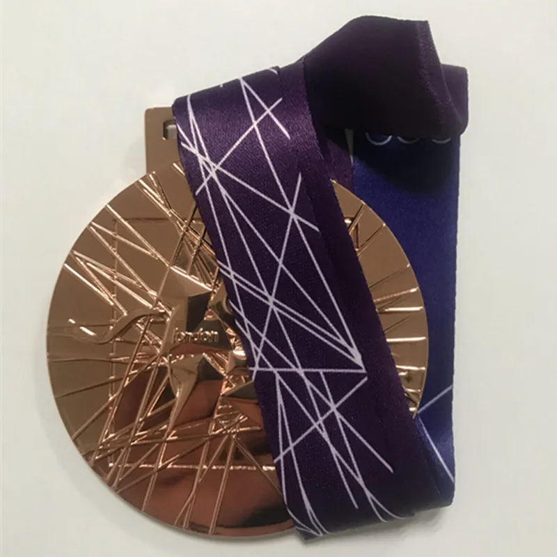 2012 london bronze 1 шт. золотые медали для спорта, призы, различные годы, позолоченная эмблема с лентами, медаль - Цвет: 2012 london bronze