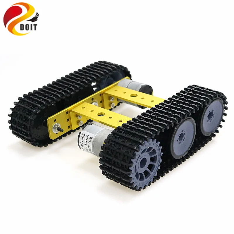 Golden 12V 350rpm Мини TP100 алюминиевый сплав Танк робот шасси гусеница платформа с 12 В 350 об./мин двигатель DIY Arduino в разобранном виде комплект - Цвет: Golden 12V 350rpm