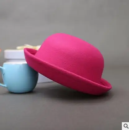 children Cute Red Spring Autumn Vintage Dome women fedoras Women's Hat Children Feeling Hat Church Mother and Daughter Hats sun caps - Цвет: children