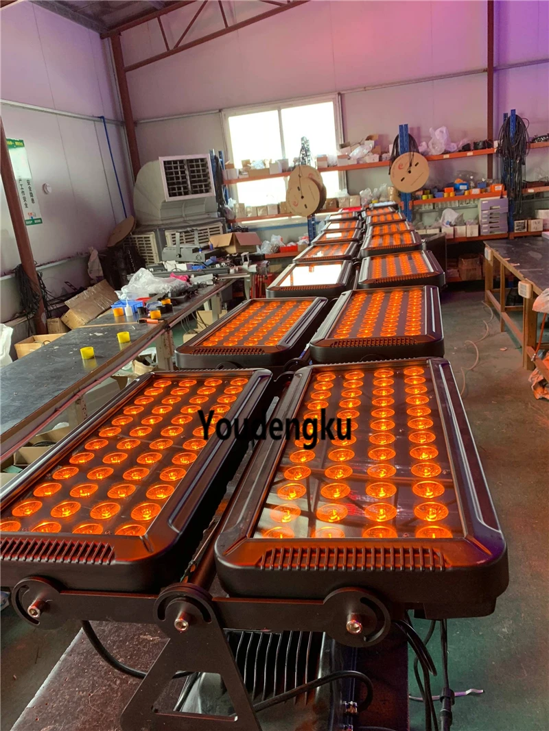 6 pcs 96*18W rgbwa+uv in 1 led wall washer outdoor light waterrpoopf pr city color ip65 dmx wallwasher |