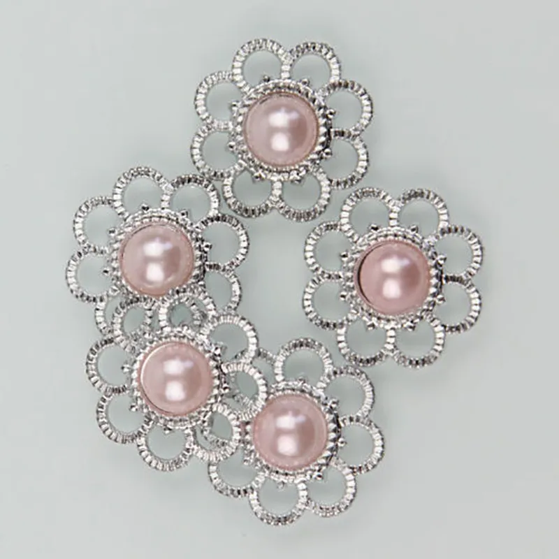 

Smiry New Style 30Pcs Rhinestone Pearl Button Flower Flatback Scrapbooking for Phone Bag Wedding DIY Craft 13 Color For Choose