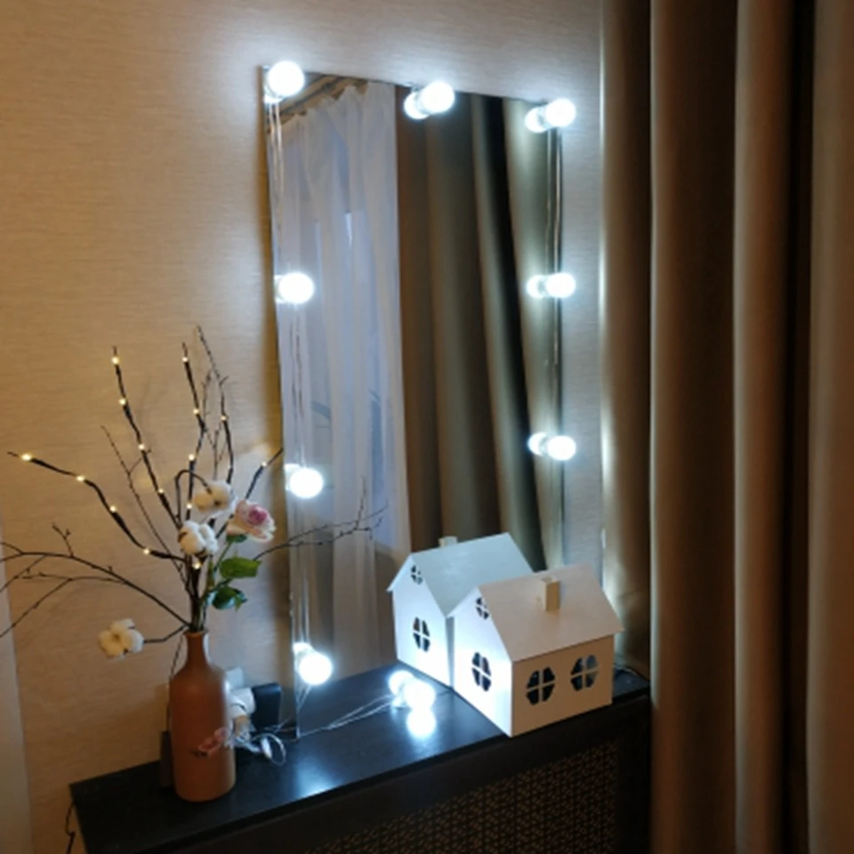 Led косметическое/Зеркальное Освещение USB DC5V сенсорное управление Макияж косметическое настольное освещение голливудское зеркало лампы туалетное зеркало с регулируемой яркостью лампы