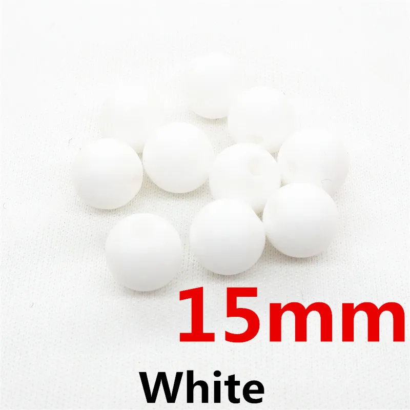 15mm Chenkai, 100 шт, 9 мм, 12 мм, 15 мм, силиконовые бусины-прорезыватели, сделай сам, круглые детские соски, ювелирные изделия, сенсорные Прорезыватели зубов, игрушки для изготовления бусин, BPA бесплатно - Цвет: 15mm