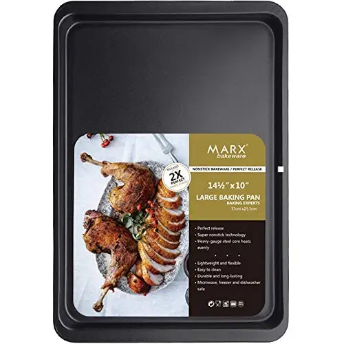 Поднос для духовки из стали с антипригарным покрытием для выпечки кексов и хлеба размером 14,5 дюйма.