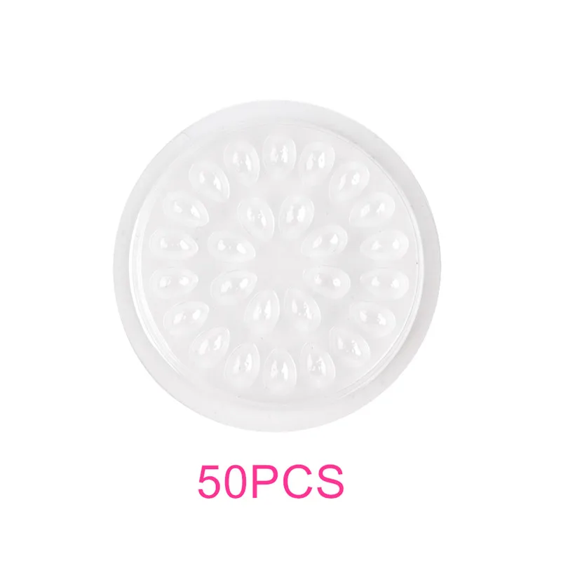 Transparent -50pcs Одноразовый прозрачный и розовый клей-держатель в форме цветка для ресниц, удобная прочная прокладка, поддон для наращивания ресниц, инструмент для макияжа - Цвет: Transparent -50pcs