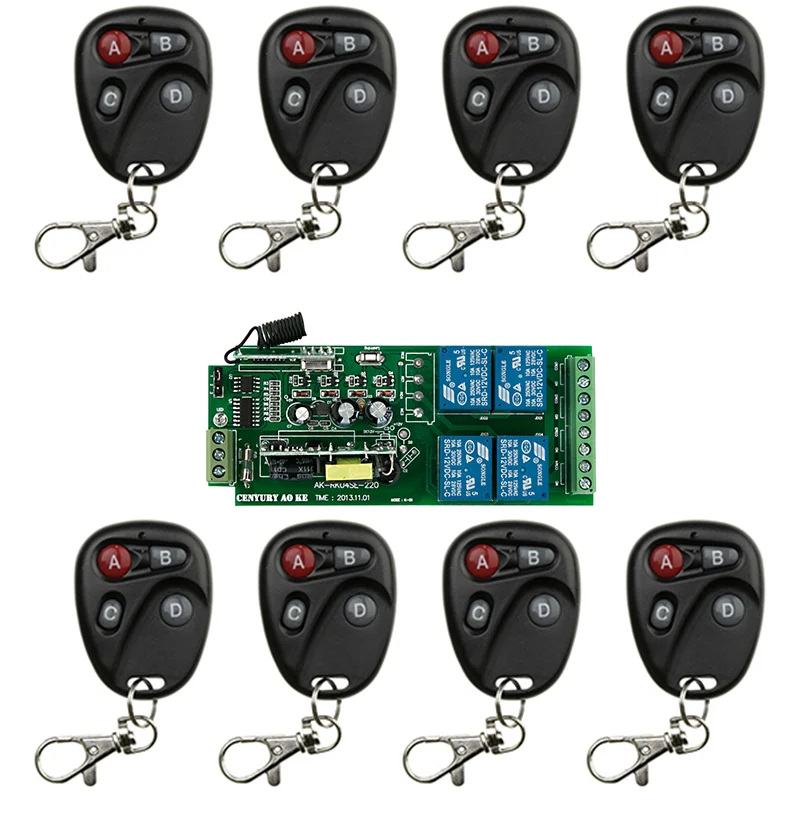 AC85V 110V 120V 220V 250V 4CH RF беспроводной пульт дистанционного управления реле системы
