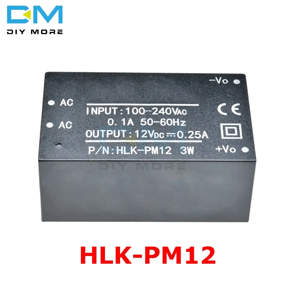 HLK-PM01 HLK-PM03 HLK-PM12 AC-DC 220V 5 V/3,3 V/12 V понижающий мини Питание интеллигентая(ый) бытовой выключатель Мощность модуль - Цвет: HLK-PM12