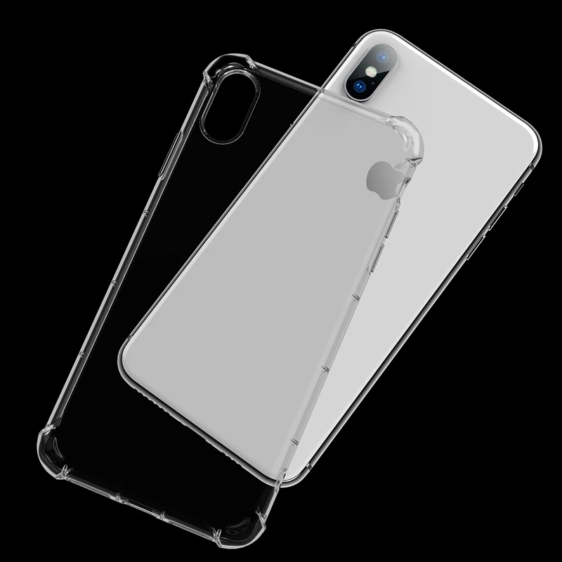 Tranparent clear Гибкий чехол из ТПУ для iPhone XS Max XR, Rock air Чехол для подушки наволочка для iPhone XS, кристально чистый чехол для iPhone XS max - Цвет: Tranparent clear