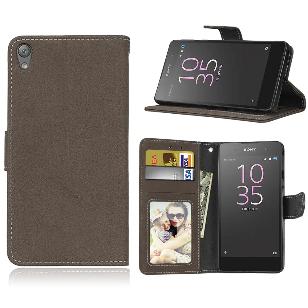 Ретро матовый чехол для телефона Fundas Coque sony Xperia E5 E 5 LTE F3311 F3313 откидные чехлы-книжки