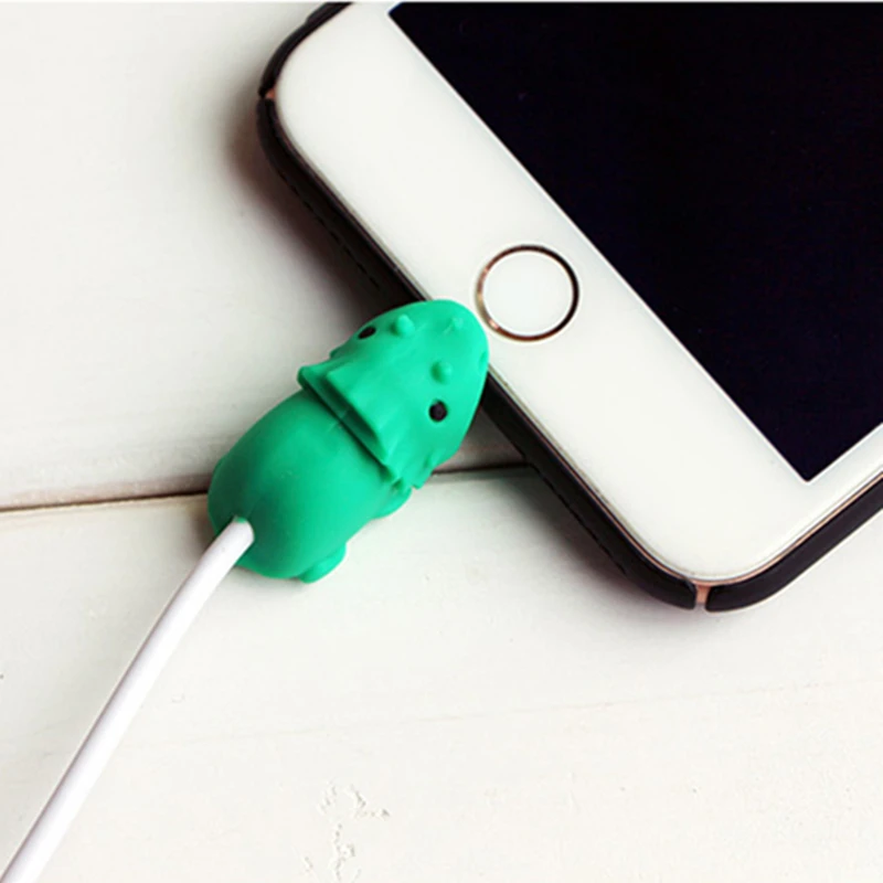 1 pcs Cable Bite Protector for Iphone cable Winder Phone holder Accessory Organizer rabbit dog cat Animal doll model funny | Игрушки и