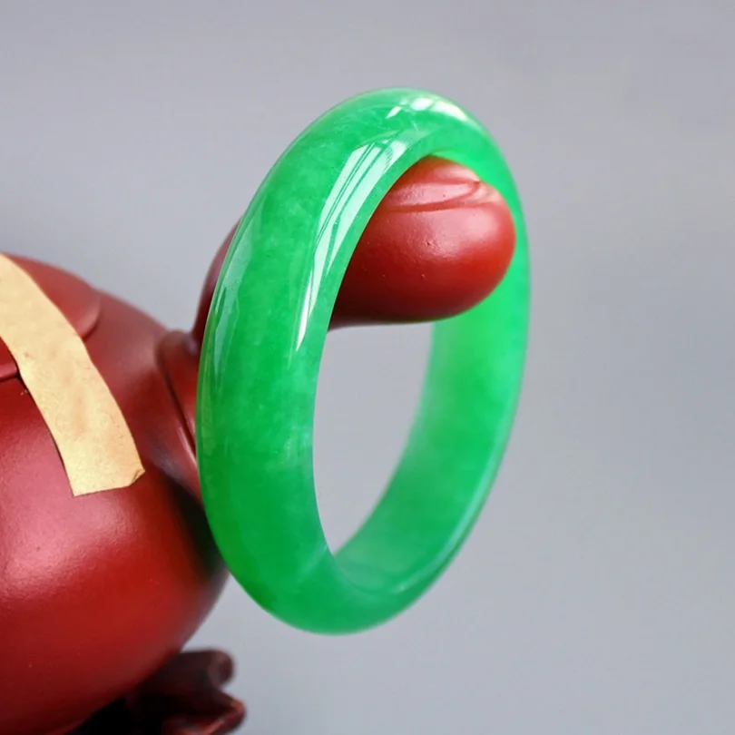 Элегантный натуральный полностью зеленый ледяной драгоценный камень браслеты