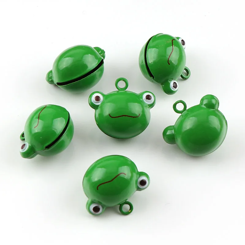 frog Микс милый 2 шт. мини Кот рыба утка кролик металлические колокольчики свободные бусины праздничные вечерние украшения/Pet Bell/DIY Аксессуары для рукоделия - Цвет: frog