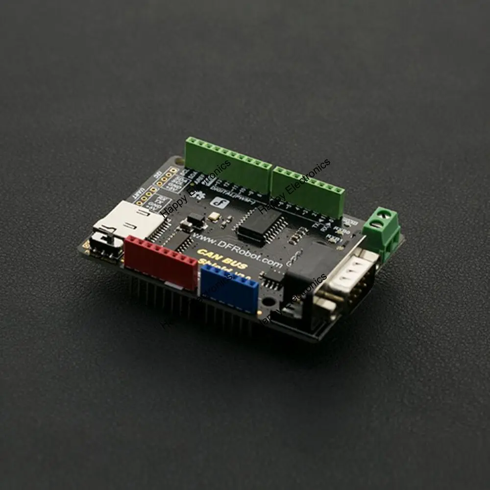 DFRobot CAN BUS Shield V2.0 3 ~ 5 В микросхема MCP2515 с гнездом MicroSD поддержкой интерфейса UART i2C DB9 - Фото №1