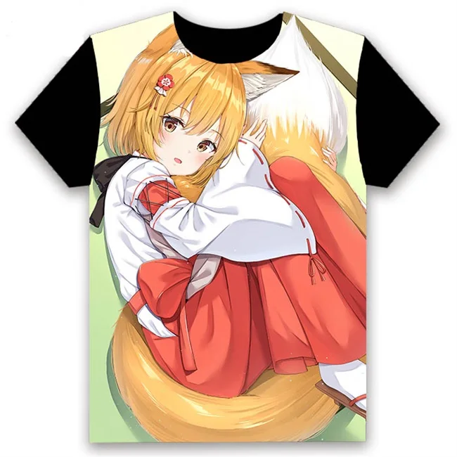 9 Модная мужская футболка, аниме Sewayaki Kitsune no Senko-san Nakano, косплей, короткий рукав, унисекс, повседневная черная футболка, Harajuku, топы - Цвет: 9