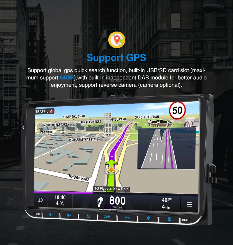 Тыква 2 din 9 &quotAndroid 0 Авторадио GPS навигация для Volkswagen/Skoda/Golf/Passat стерео аудио без DVD