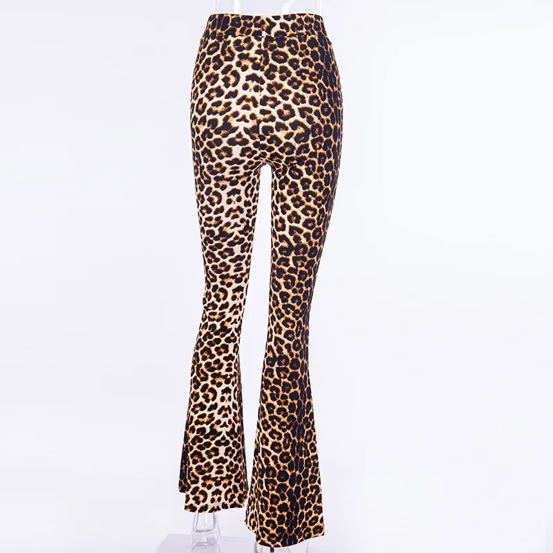 Хлопок для похудения Leopard Высокая талия брюки осень 2019 Весна Повседневная одежда