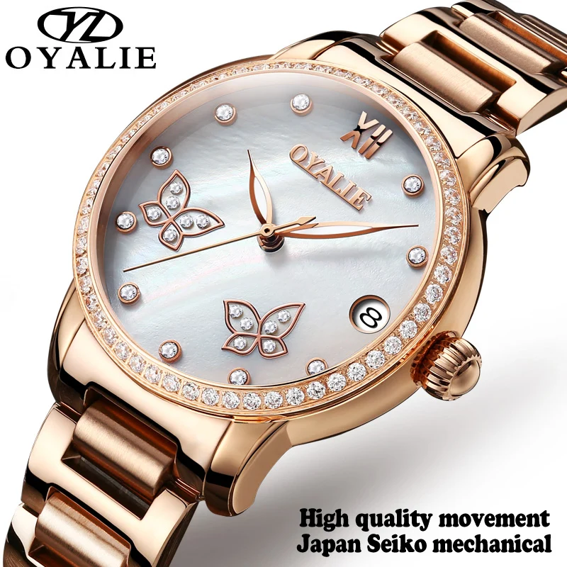 Tourbillon механические часы автоматические женские часы Роскошные reloj mujer розовое золото нержавеющая сталь женские часы relogio feminino