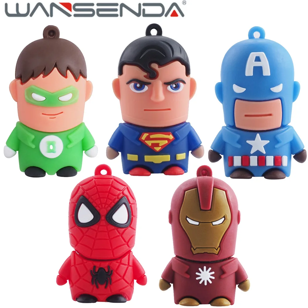 WANSENDA USB флеш накопитель в мультяшном стиле 128 ГБ 64 32 16 8 4 Гб 2 0 дюйма|pendrive batman|pen drive