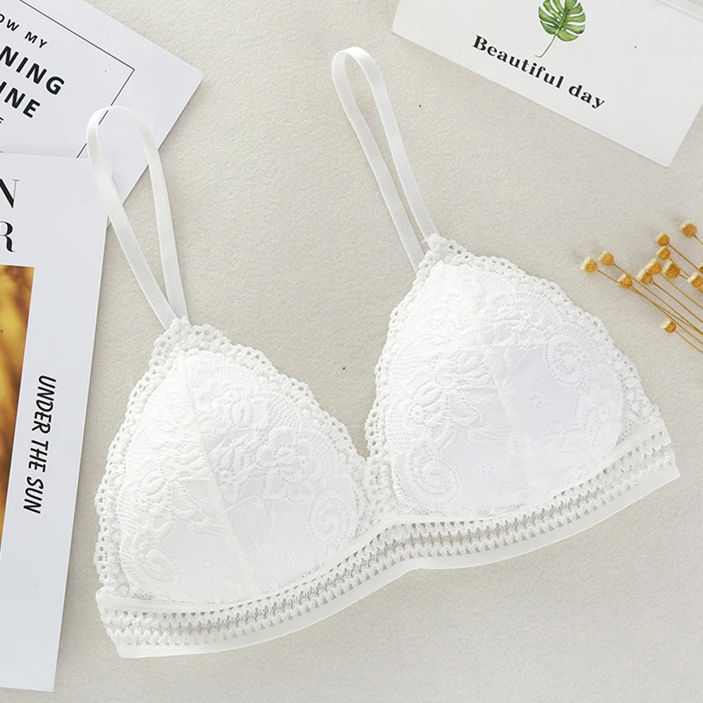 Бюстгальтер без косточек Bralette Мягкий Бесшовный кружевной бюстгальтер с
