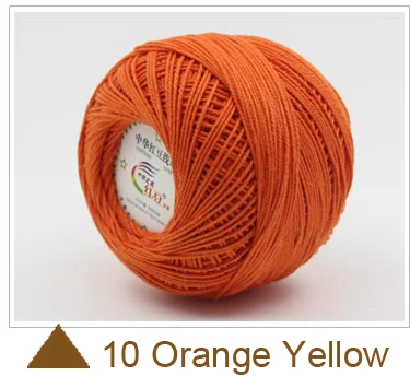 10 Orange Yellow 360 г хлопок, кружевная пряжа толщиной 1 мм для вязания, для детской кожи, 8 шариков, доступны различные цвета - Цвет: 10 Orange Yellow