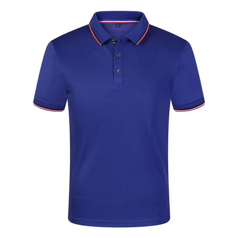 royal blue Мужские летние рубашки поло из хлопка с коротким рукавом, дышащие, не скатываются, новинка, одноцветные брендовые рубашки поло, топы, футболки для мужчин размера плюс S-3XL - Цвет: royal blue