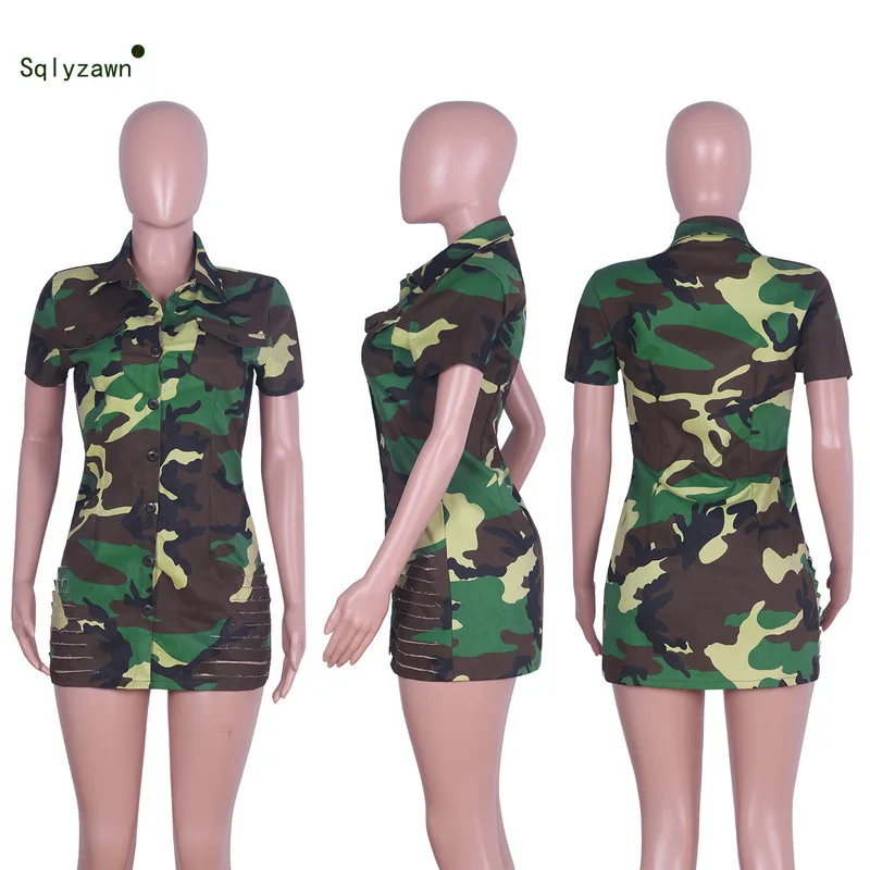 Женское мини платье с коротким рукавом винтажное облегающее камуфляжной