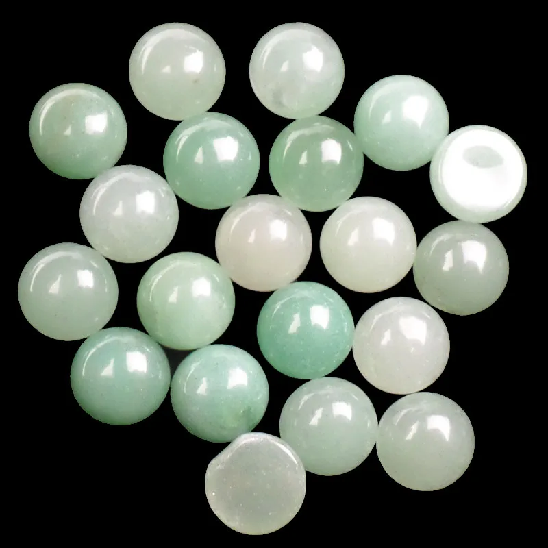 (10 pieces/lot) Green Aventurines Round CAB Cabochon 6x3.5/8x3.5/10x4.5mm Fashion Jewelry | Украшения и аксессуары
