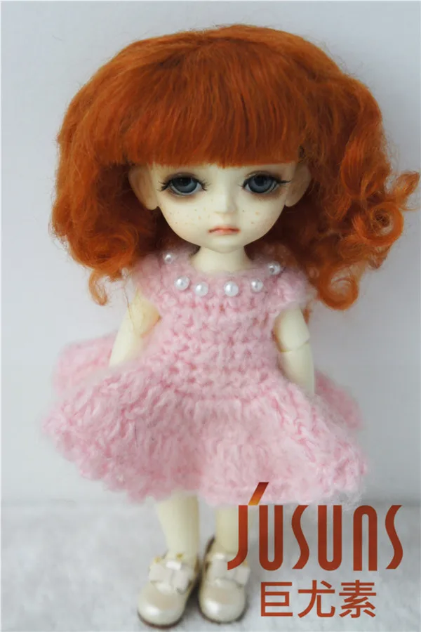 JD012 1/8 5-6 дюймов, парик для куклы, модный парик для куклы BJD, милые парики из мохера, волнистый парик для маленькой куклы, популярные аксессуары для кукол - Цвет: 5-6inch Carrot M8