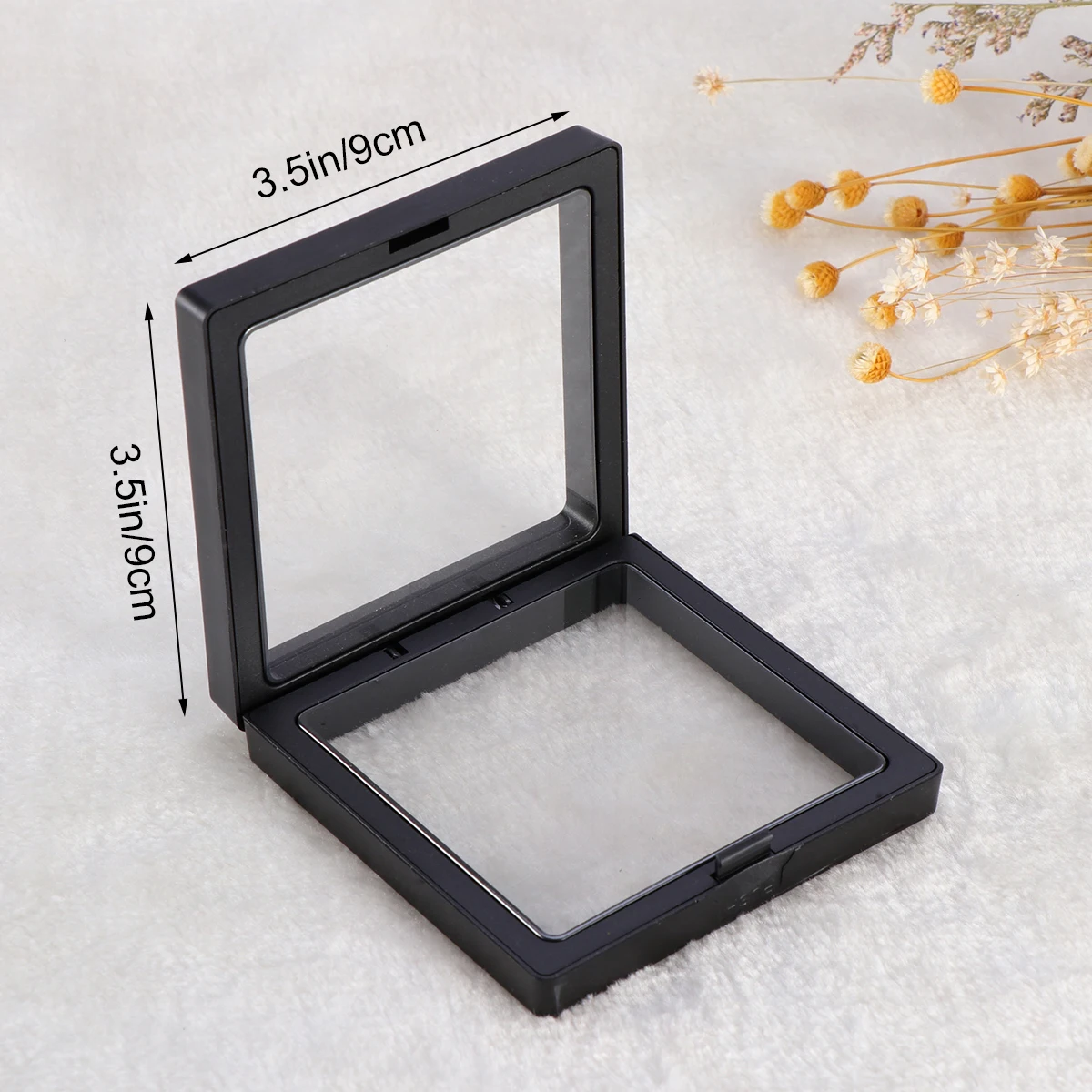 PIXNOR 9x9 см 3D плавающая рамка ювелирные изделия демонстрационная витрина Монета коробка ювелирные изделия организации теневая коробка с круглой основой